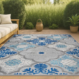 Hamilton Cassis Ornate Ogee Trellis Indoor/Outdoor Area Rug