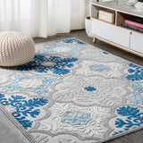 Hamilton Cassis Ornate Ogee Trellis Indoor/Outdoor Area Rug