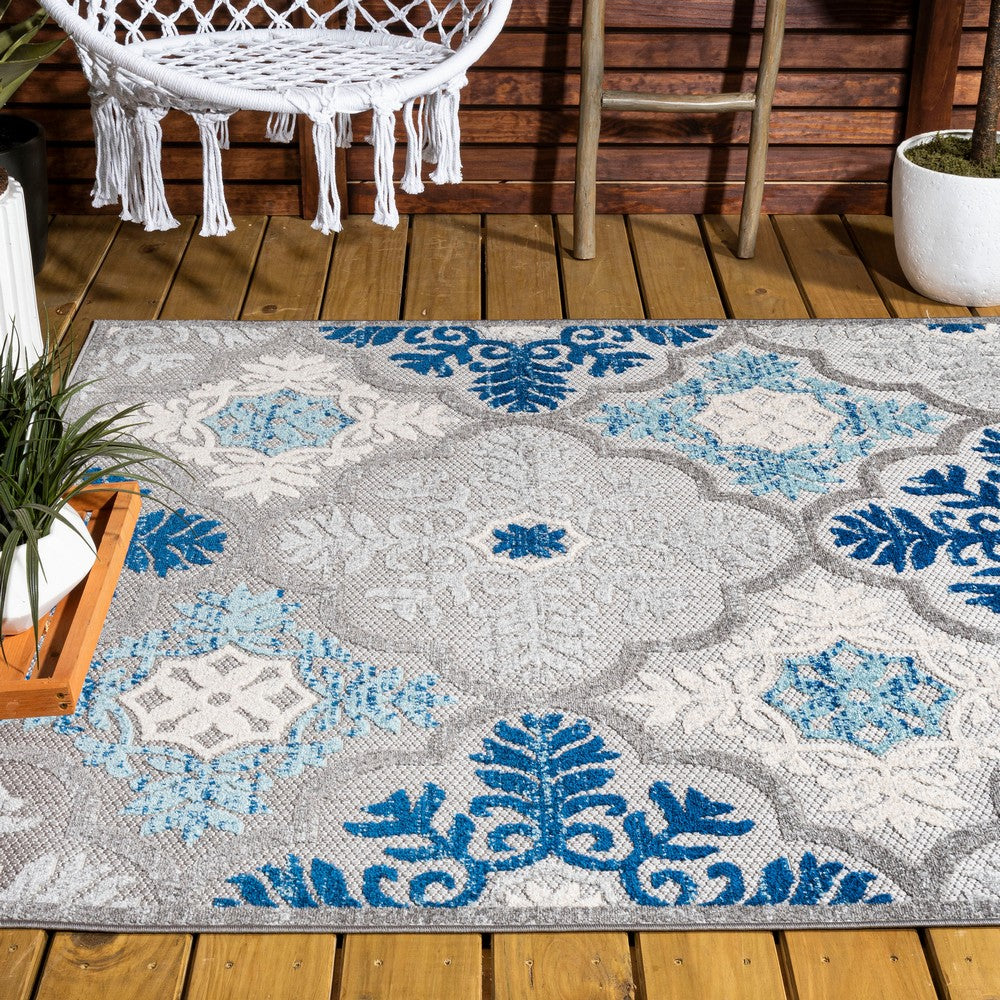 Hamilton Cassis Ornate Ogee Trellis Indoor/Outdoor Area Rug