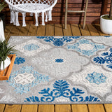 Hamilton Cassis Ornate Ogee Trellis Indoor/Outdoor Area Rug