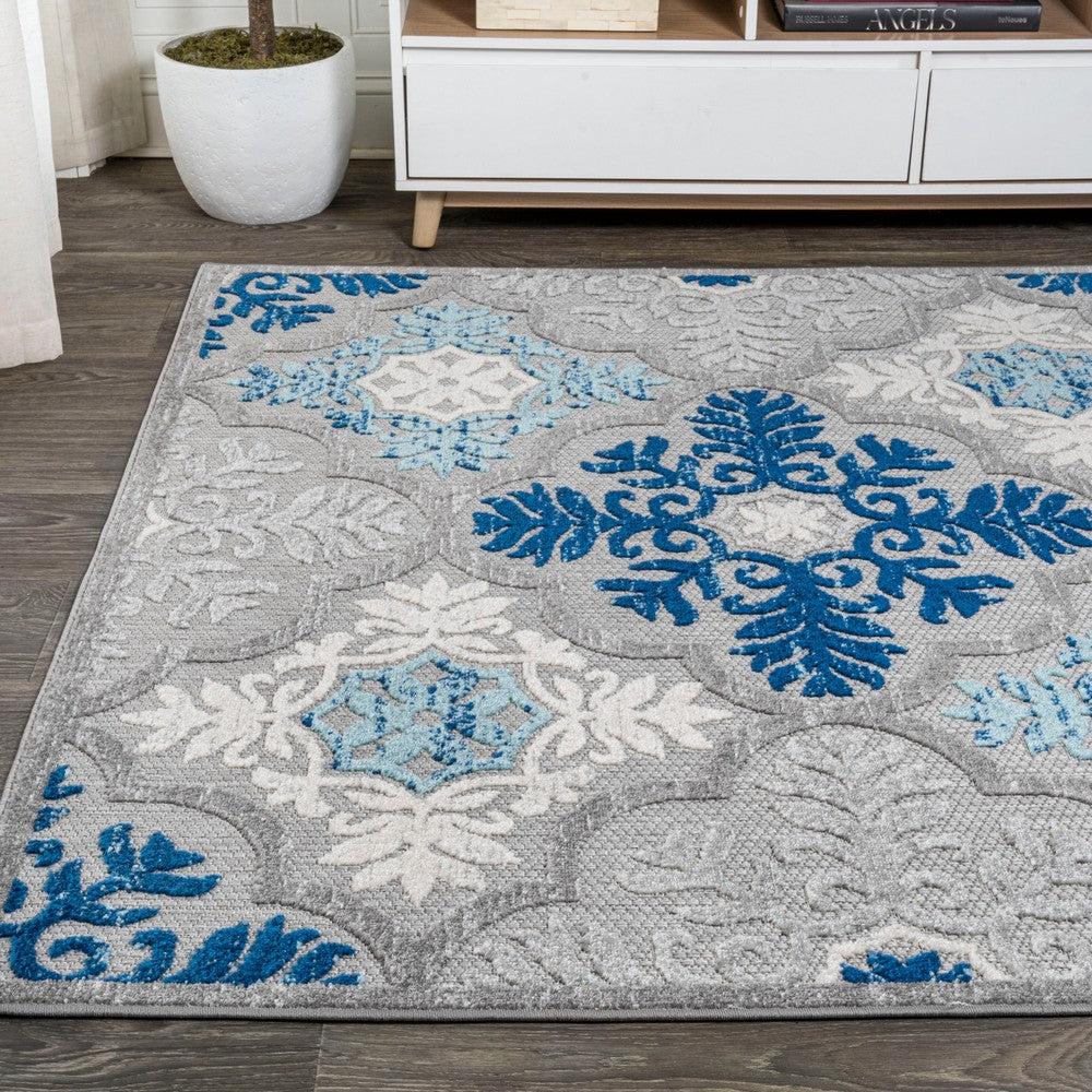 Hamilton Cassis Ornate Ogee Trellis Indoor/Outdoor Area Rug