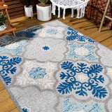Hamilton Cassis Ornate Ogee Trellis Indoor/Outdoor Area Rug