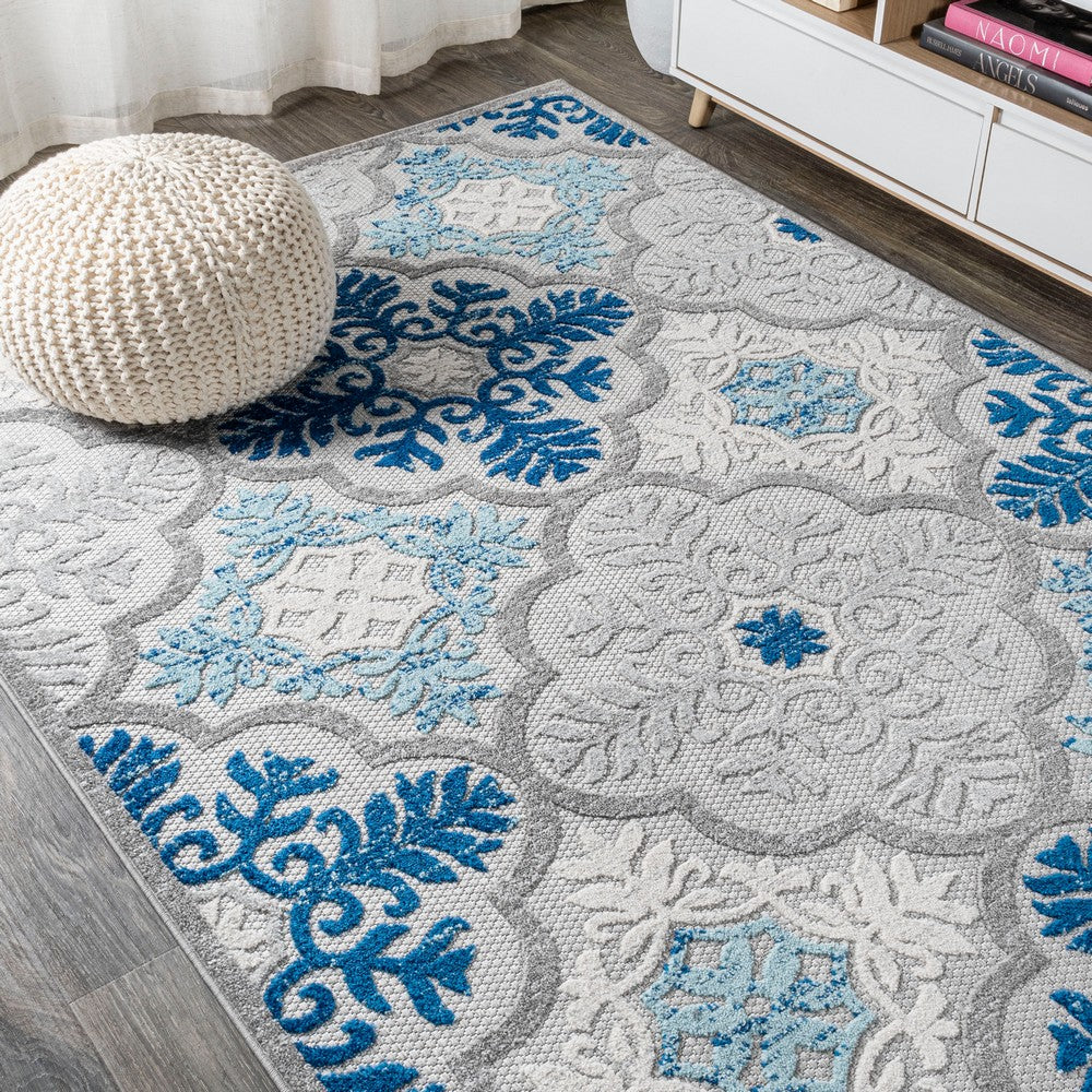 Hamilton Cassis Ornate Ogee Trellis Indoor/Outdoor Area Rug