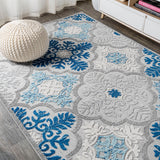 Hamilton Cassis Ornate Ogee Trellis Indoor/Outdoor Area Rug