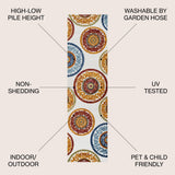Tauranga Circus Medallion High-Low Indoor/Outdoor Area Rug