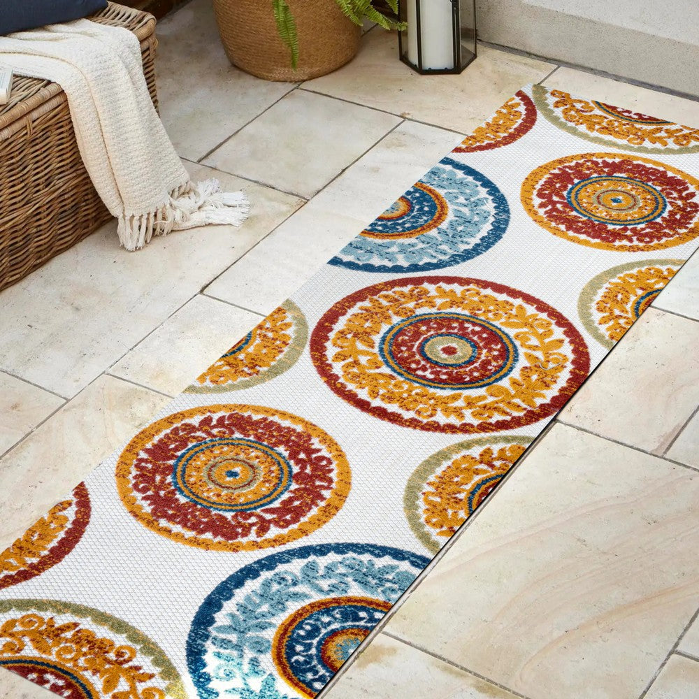 Tauranga Circus Medallion High-Low Indoor/Outdoor Area Rug