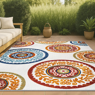 Tauranga Circus Medallion High-Low Indoor/Outdoor Area Rug