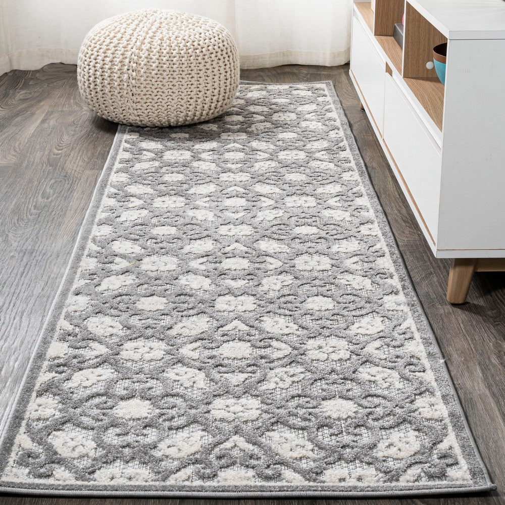 Lower Gallia Tile Trellis High-Low Indoor/Outdoor Area Rug