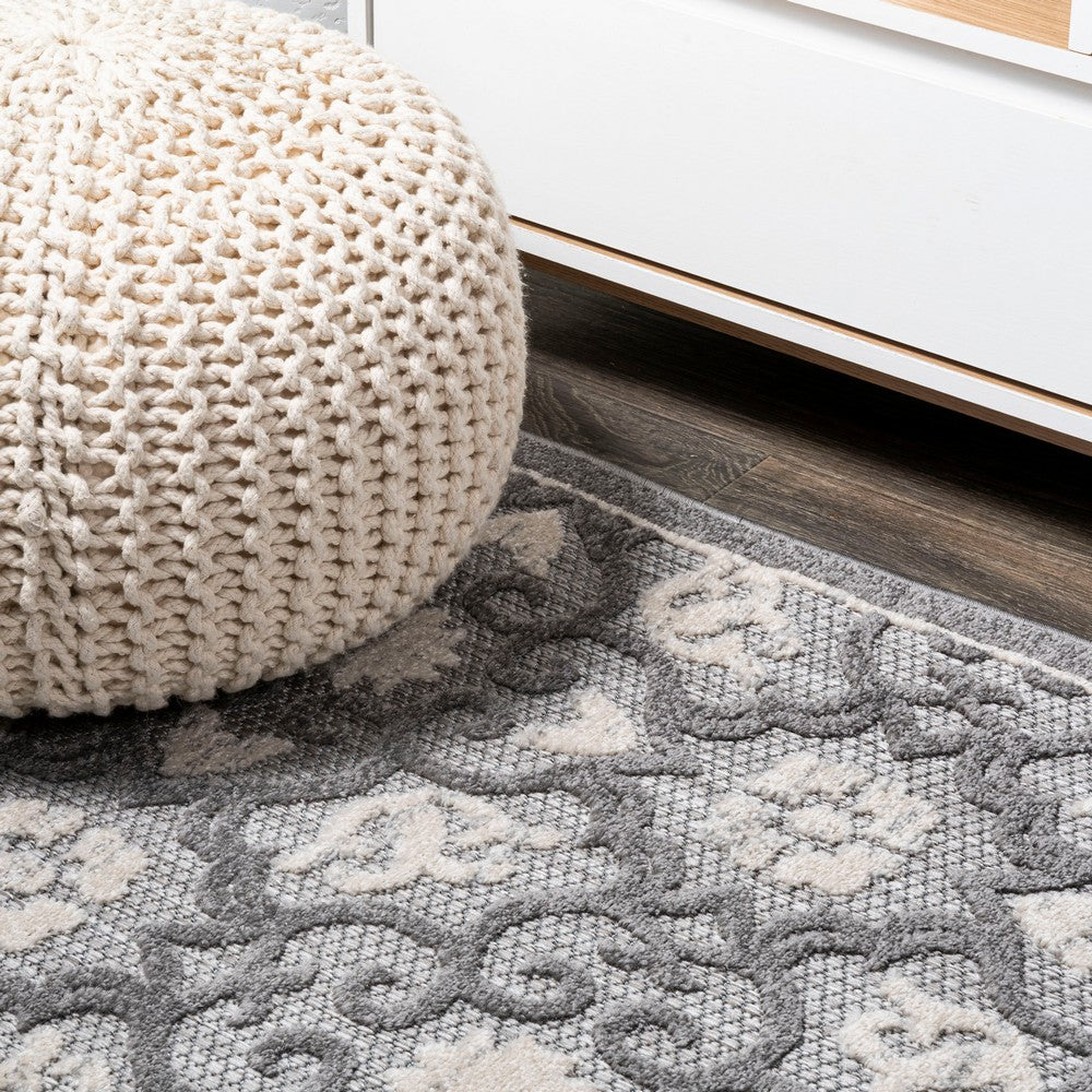 Lower Gallia Tile Trellis High-Low Indoor/Outdoor Area Rug