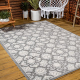 Lower Gallia Tile Trellis High-Low Indoor/Outdoor Area Rug