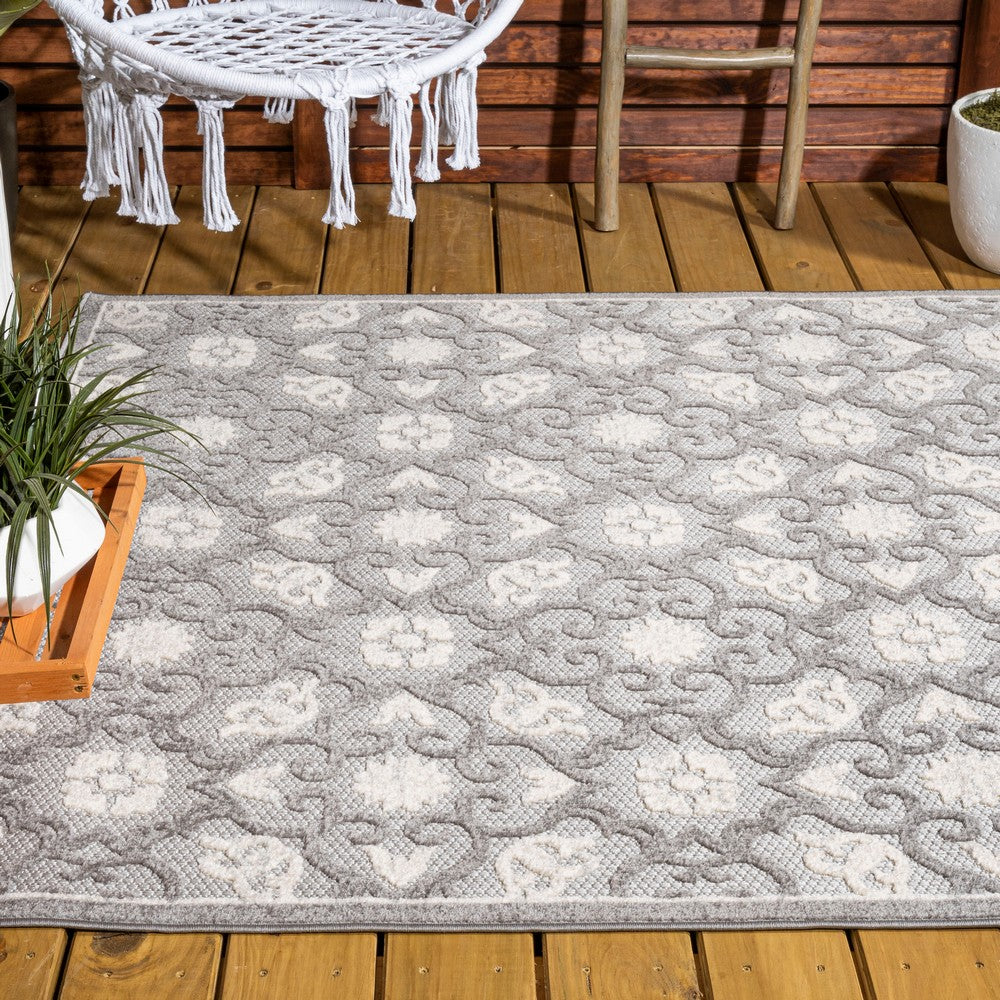 Lower Gallia Tile Trellis High-Low Indoor/Outdoor Area Rug