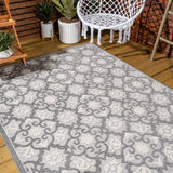 Lower Gallia Tile Trellis High-Low Indoor/Outdoor Area Rug