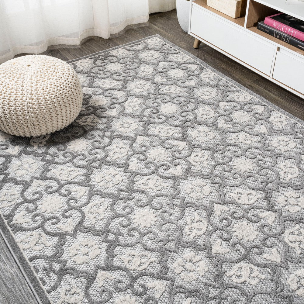 Lower Gallia Tile Trellis High-Low Indoor/Outdoor Area Rug