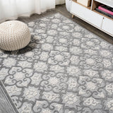 Lower Gallia Tile Trellis High-Low Indoor/Outdoor Area Rug