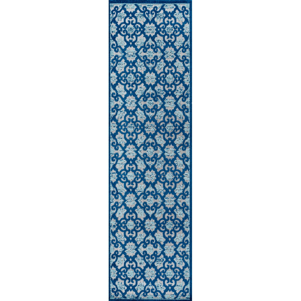 Lower Gallia Tile Trellis High-Low Indoor/Outdoor Area Rug