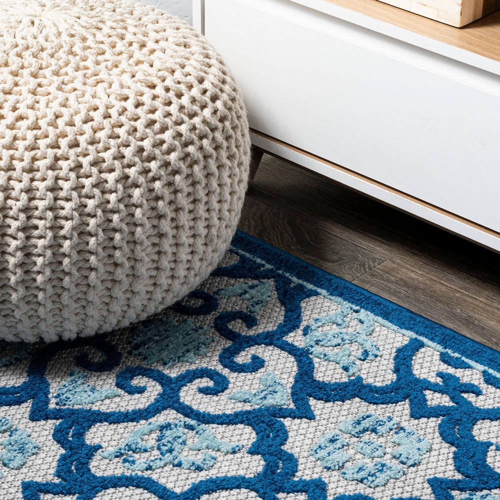 Lower Gallia Tile Trellis High-Low Indoor/Outdoor Area Rug
