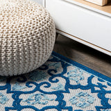 Lower Gallia Tile Trellis High-Low Indoor/Outdoor Area Rug