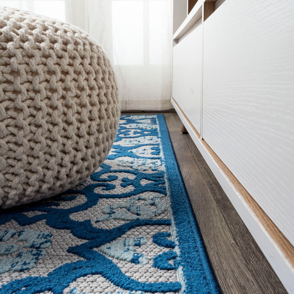 Lower Gallia Tile Trellis High-Low Indoor/Outdoor Area Rug