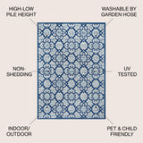 Lower Gallia Tile Trellis High-Low Indoor/Outdoor Area Rug
