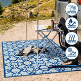 Lower Gallia Tile Trellis High-Low Indoor/Outdoor Area Rug