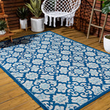 Lower Gallia Tile Trellis High-Low Indoor/Outdoor Area Rug