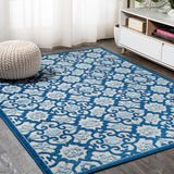 Lower Gallia Tile Trellis High-Low Indoor/Outdoor Area Rug