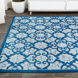 Lower Gallia Tile Trellis High-Low Indoor/Outdoor Area Rug