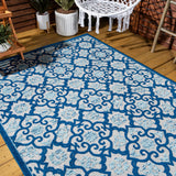 Lower Gallia Tile Trellis High-Low Indoor/Outdoor Area Rug