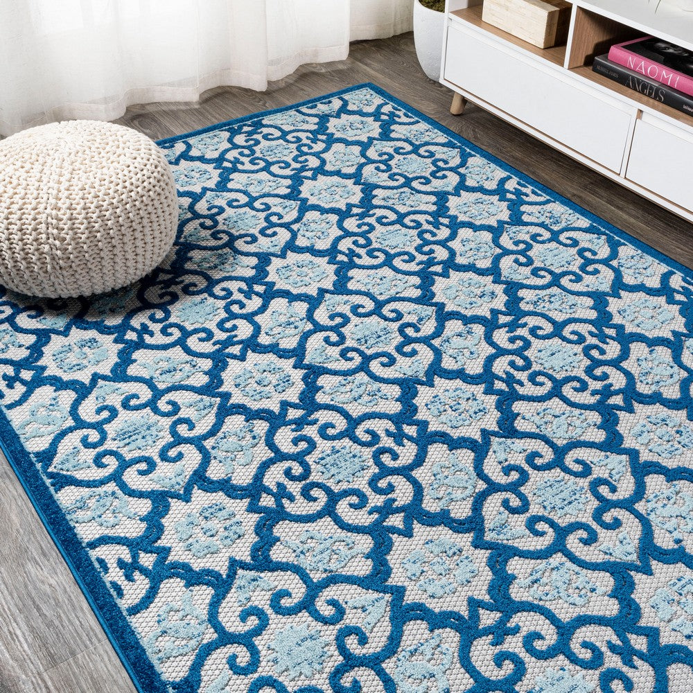 Lower Gallia Tile Trellis High-Low Indoor/Outdoor Area Rug