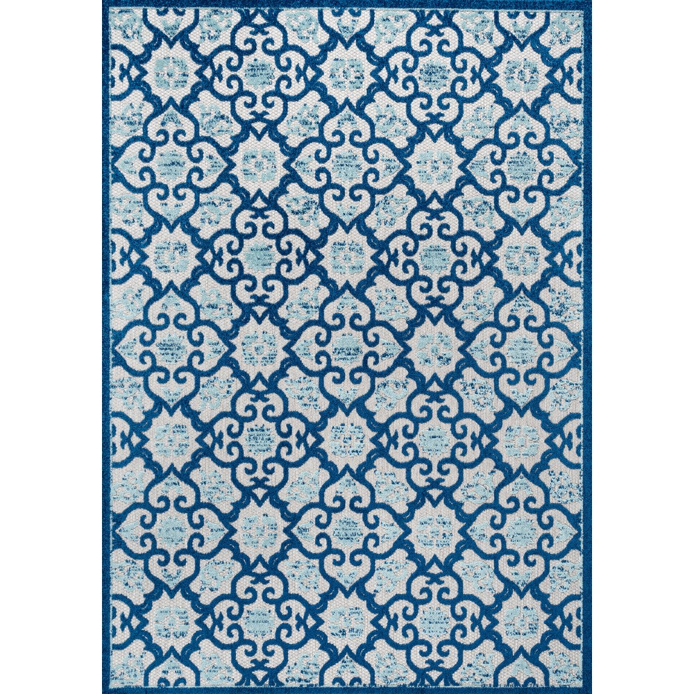 Lower Gallia Tile Trellis High-Low Indoor/Outdoor Area Rug