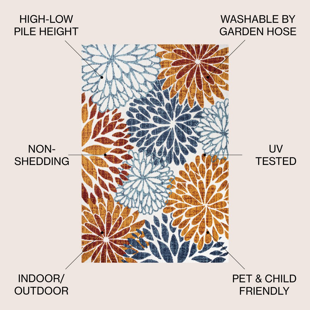Sun crisantemo Floral Indoor/outdoor Area Rug