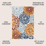 Sun crisantemo Floral Indoor/outdoor Area Rug