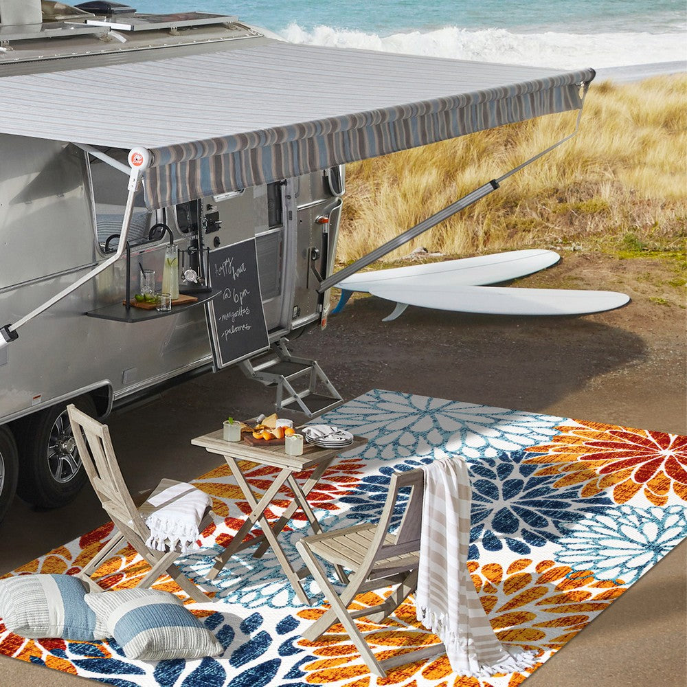 Sun crisantemo Floral Indoor/outdoor Area Rug
