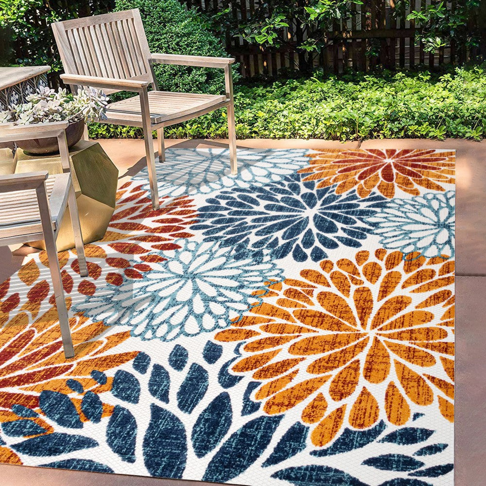 Sun crisantemo Floral Indoor/outdoor Area Rug