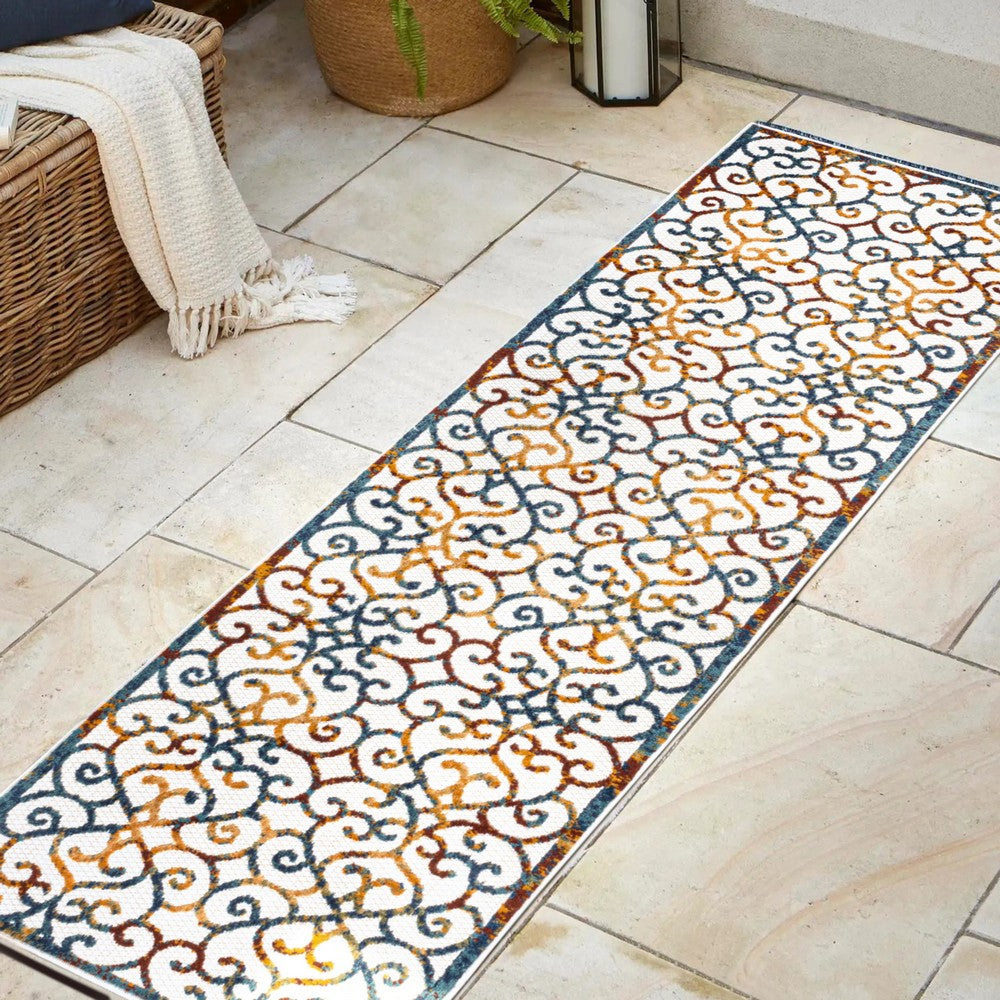 Dhairya Scroll Trellis Indoor/outdoor Area Rug