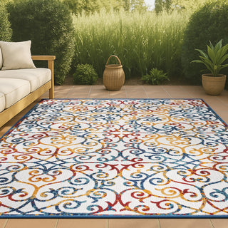 Dhairya Scroll Trellis Indoor/outdoor Area Rug