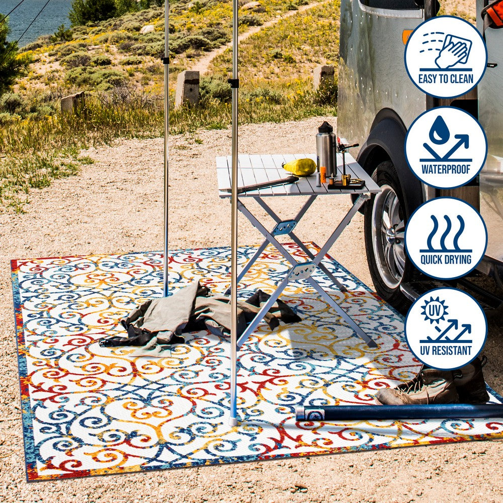 Dhairya Scroll Trellis Indoor/outdoor Area Rug