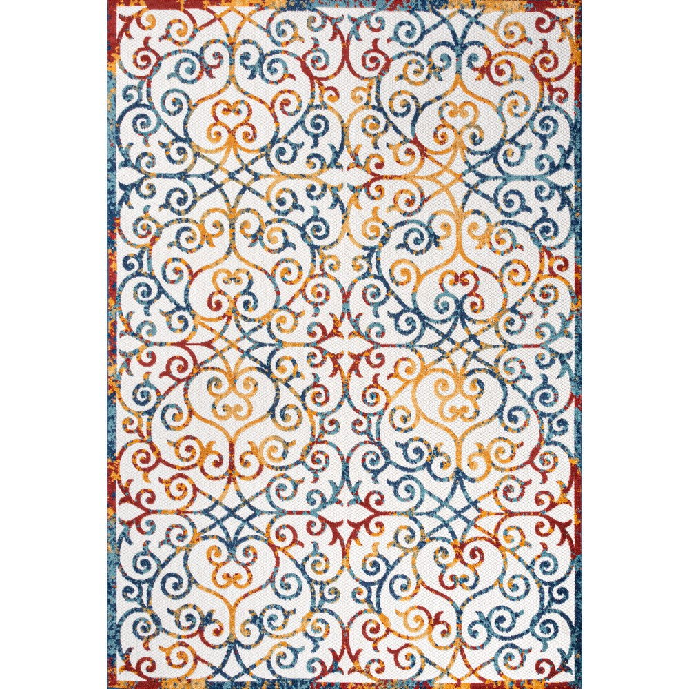 Dhairya Scroll Trellis Indoor/outdoor Area Rug
