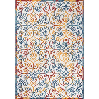 Dhairya Scroll Trellis Indoor/outdoor Area Rug