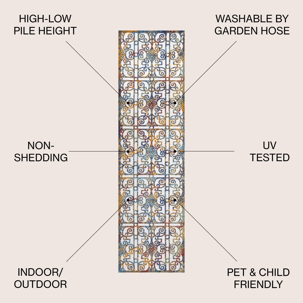 Detaraya Ornate Trellis Indoor/outdoor Area Rug