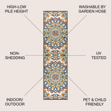 Cas abstract Bold Mandala High-low Indoor/outdoor Area Rug