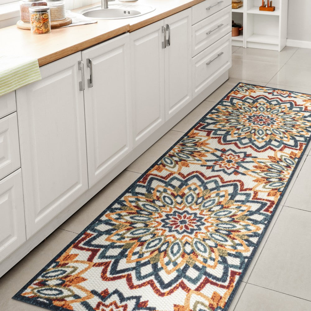 Cas abstract Bold Mandala High-low Indoor/outdoor Area Rug