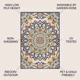 Cas abstract Bold Mandala High-low Indoor/outdoor Area Rug