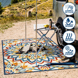 Cas abstract Bold Mandala High-low Indoor/outdoor Area Rug