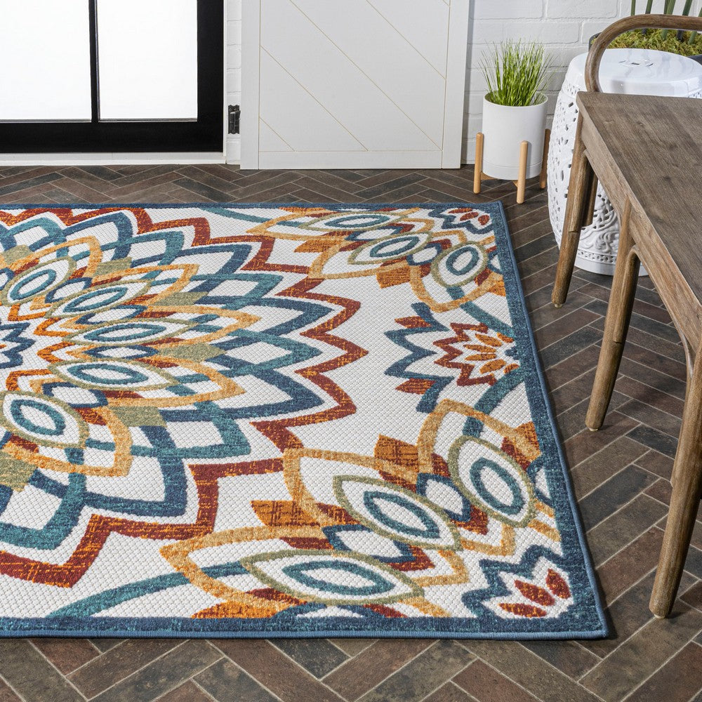Cas abstract Bold Mandala High-low Indoor/outdoor Area Rug