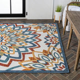 Cas abstract Bold Mandala High-low Indoor/outdoor Area Rug