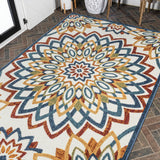 Cas abstract Bold Mandala High-low Indoor/outdoor Area Rug