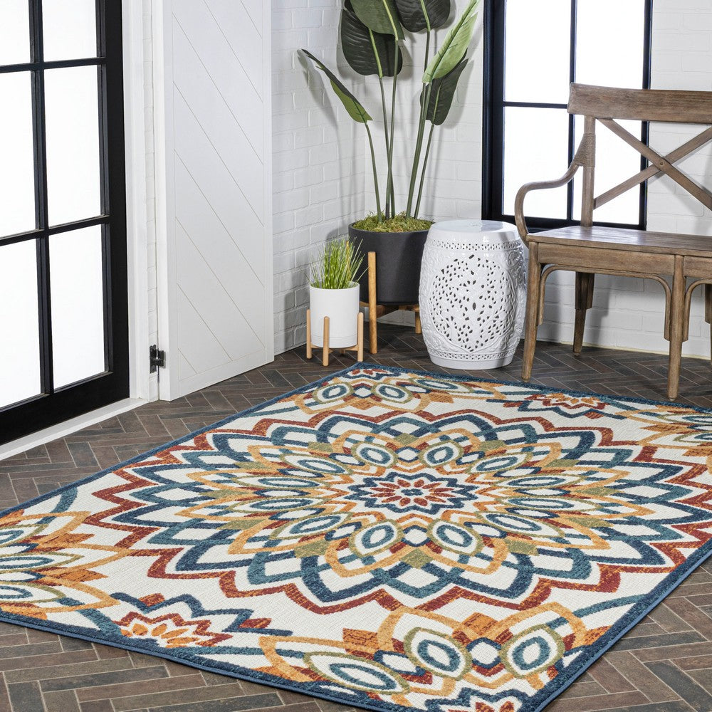 Cas abstract Bold Mandala High-low Indoor/outdoor Area Rug