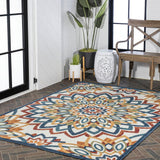 Cas abstract Bold Mandala High-low Indoor/outdoor Area Rug