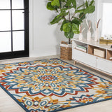 Cas abstract Bold Mandala High-low Indoor/outdoor Area Rug
